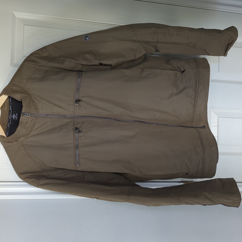Men's Size XXL, 5 pocket Cafe Racer/Bomber Style Jacket. Tan color